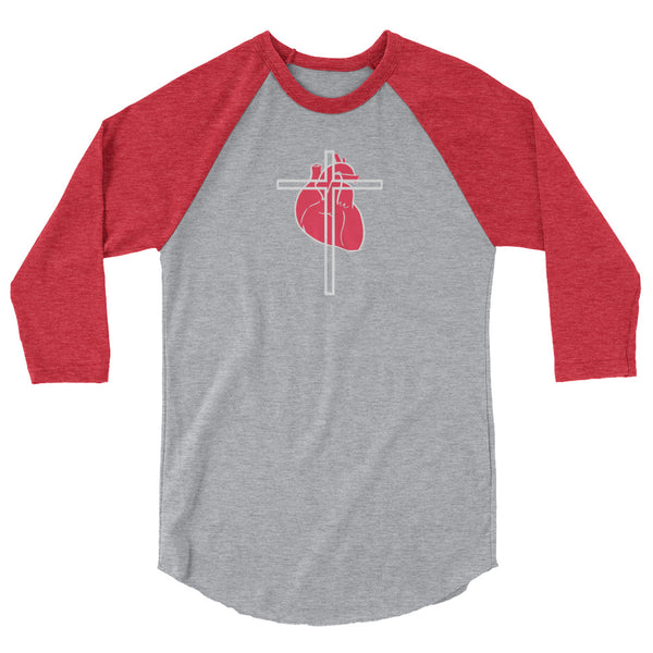 Cross My Heart - 3/4 Sleeve Baseball Raglan Shirt - DARKDIVINITY